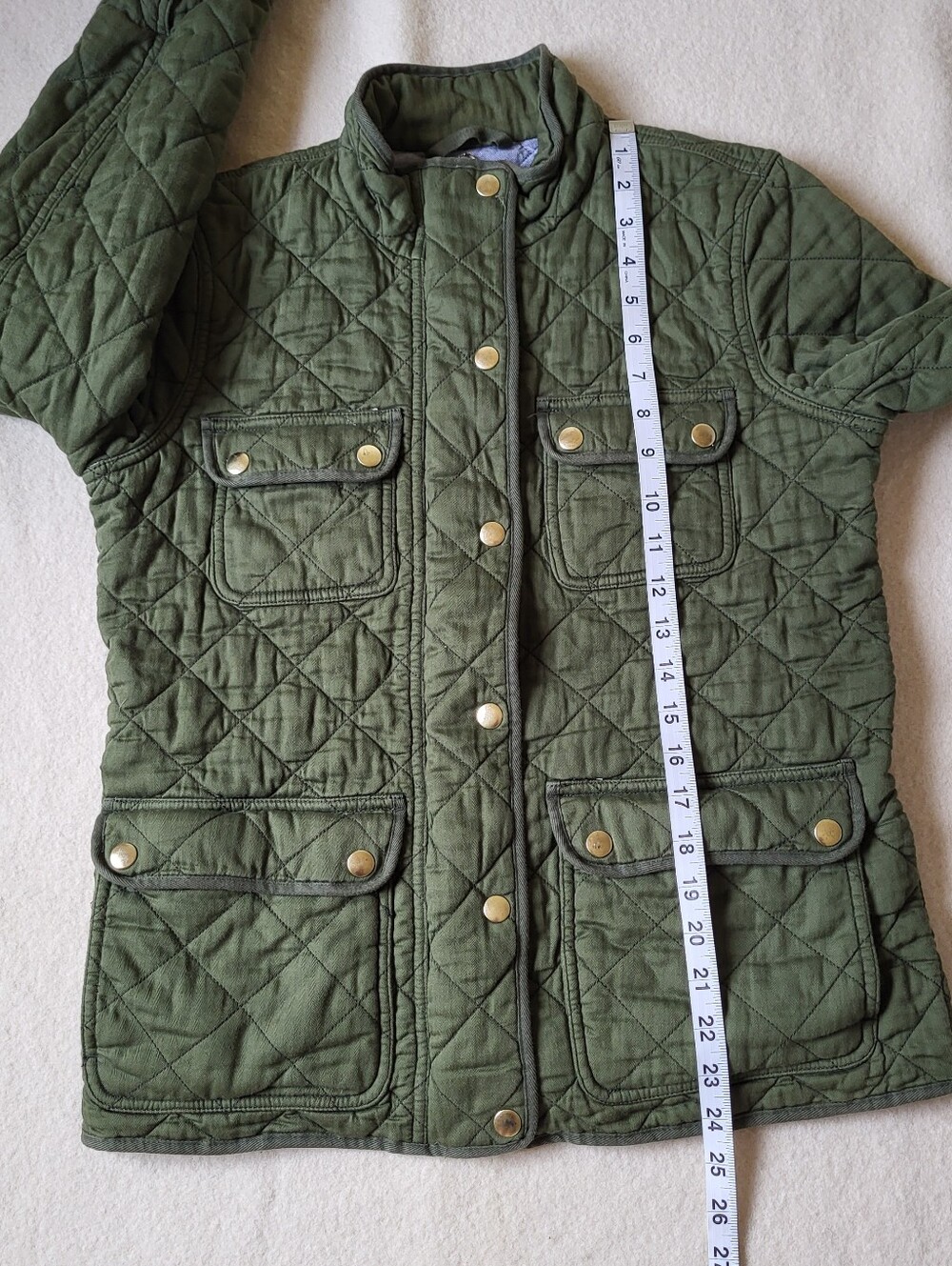 J. Crew Quilted Cotton Chore Jacket Womens Size XS Cotton Olive Green - Picture 6 of 16